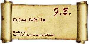 Fulea Béla névjegykártya